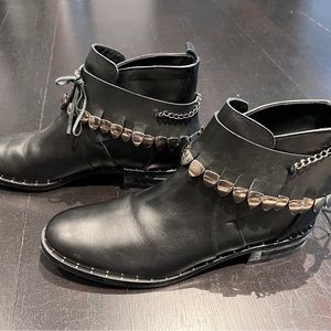 Freda Salvador black booties with metal detail